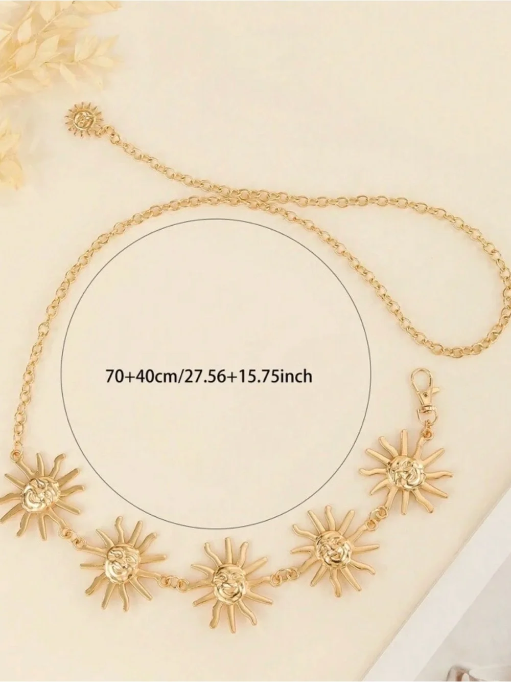 Gold Sun Medallion Chain Belt